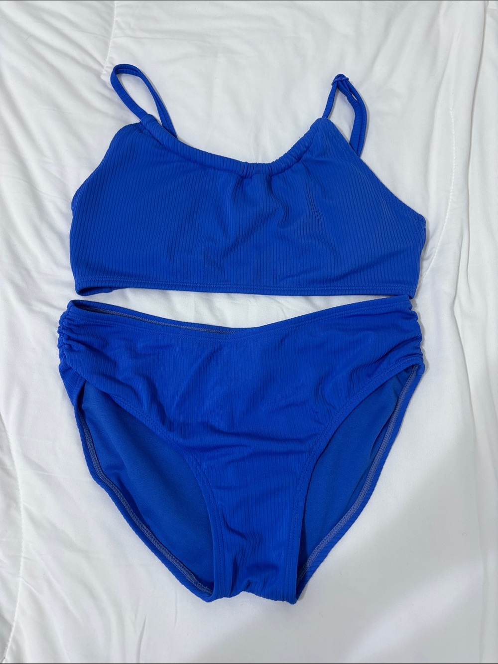 Target Girls Bright Blue Ribbed Two-Piece Swim Bikini